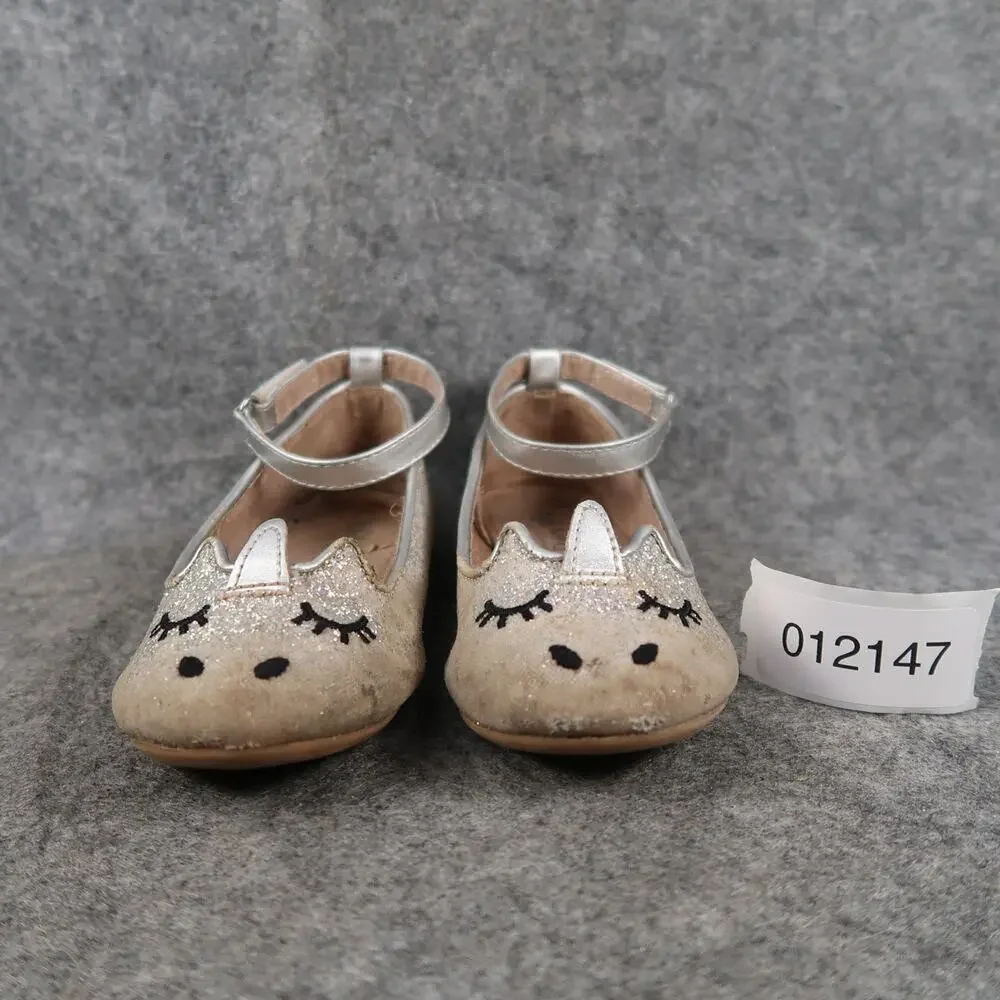 Self Esteem Shoes Girls 11 Ballet Flats Ankle Buckle Strap Unicorn Flats Casual